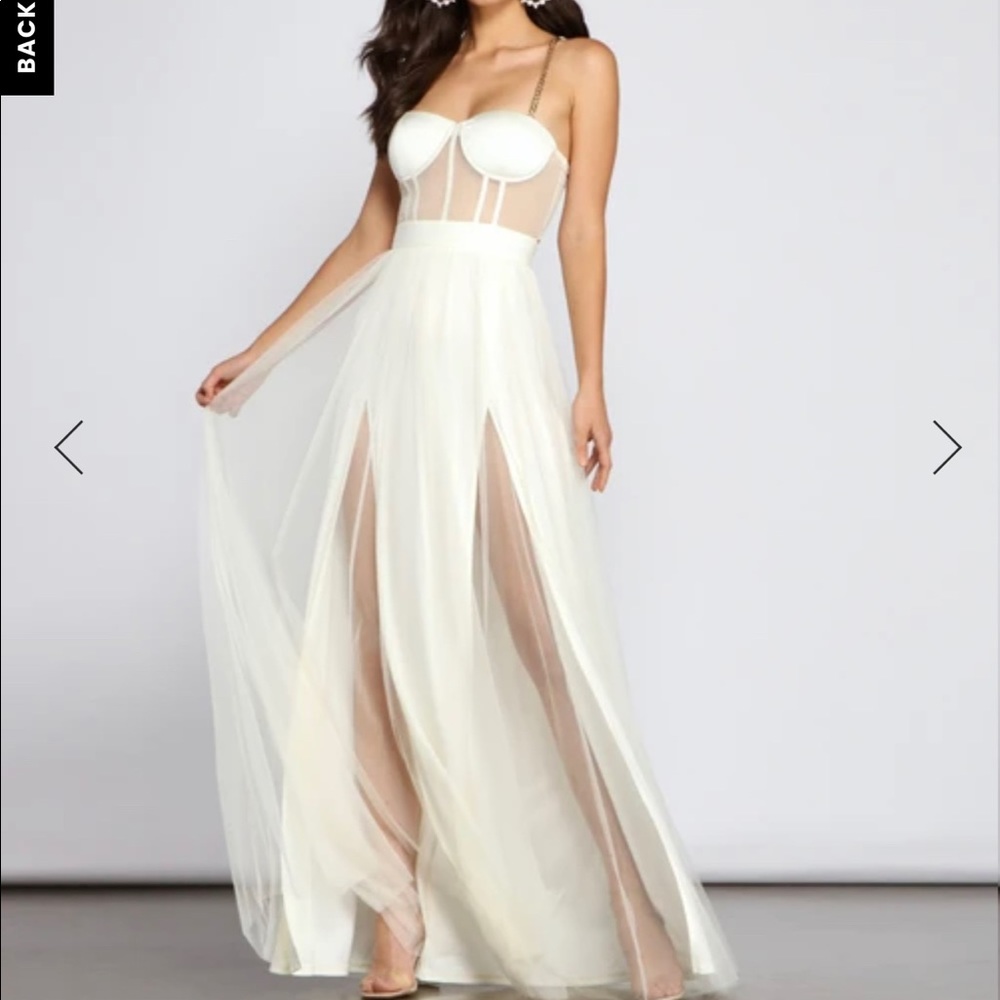 CINTRA MESH TULLE BUSTIER GOWN